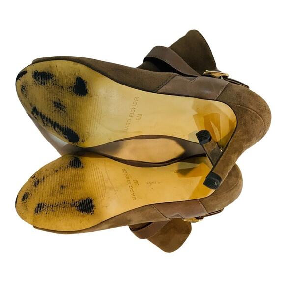 Marc Fisher gray shimmee peep toe booties - Picture 4 of 6